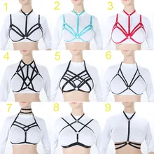 Черный пастельный Готический женский нагрудный ремень на бретельках, бюстгальтер на бретельках, сексуальное Бандажное белье, топ, Готическая подвязка, ремень, высококачественный бюстгальтер