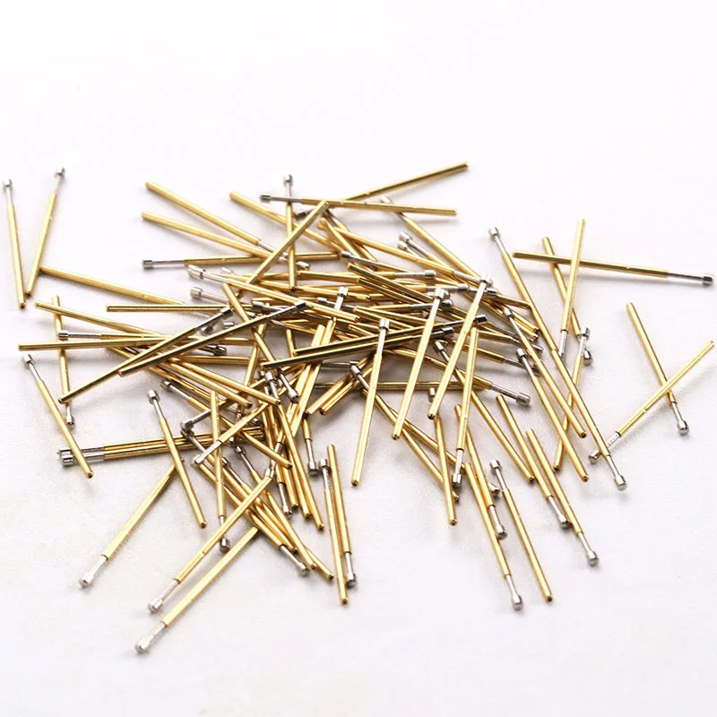 ETUUD Spring Test Tool P50-D0.9 100 Pcs / Package Metal Probe Needle Spring Test Pin Total Length 16.55mm Probe Tool Test Pin
