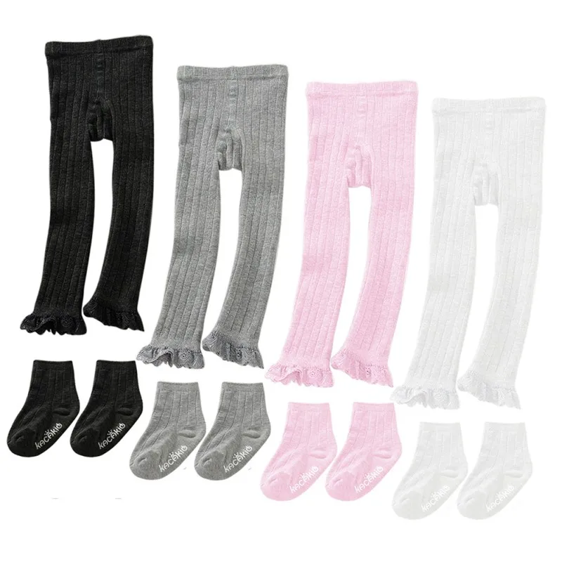 Детские кружевные леггинсы для девочек 2 предмета + шорты Calcetines 4 цвета От 1 до 5 лет