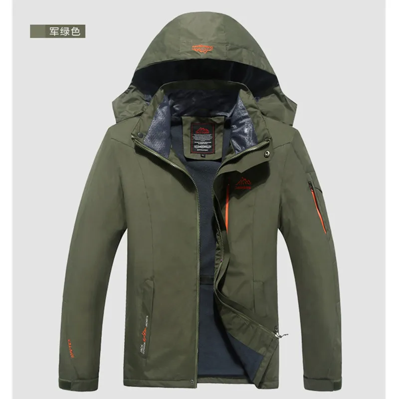 

Original Plus Size Spring Autumn Men's Outdoor Jackets Hoodie Plus Velvet Jacket waterproof windproof outwear men's Sport Coat