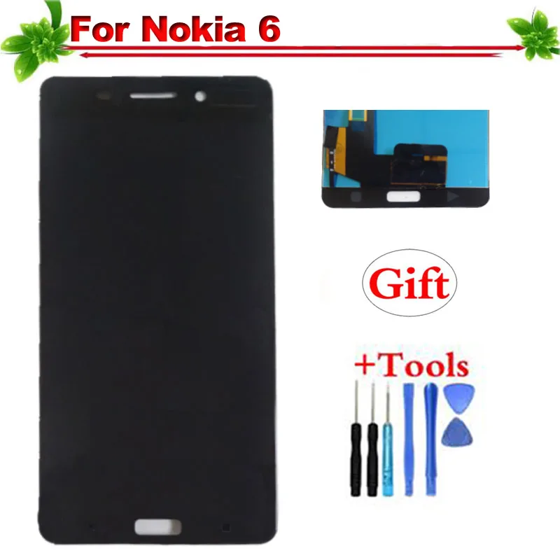 

5.5" 100% Tested for Nokia 6 LCD Display Touch Screen Digitizer Full Assembly Replacement for Nokia 6 TA-1021 TA-1033 TA-1025