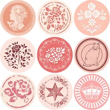 18 stücke Neue Vintage Muster serie Runde design Kraft dichtung aufkleber schreibwaren büro schule liefert DIY hinweis geschenk Etiketten