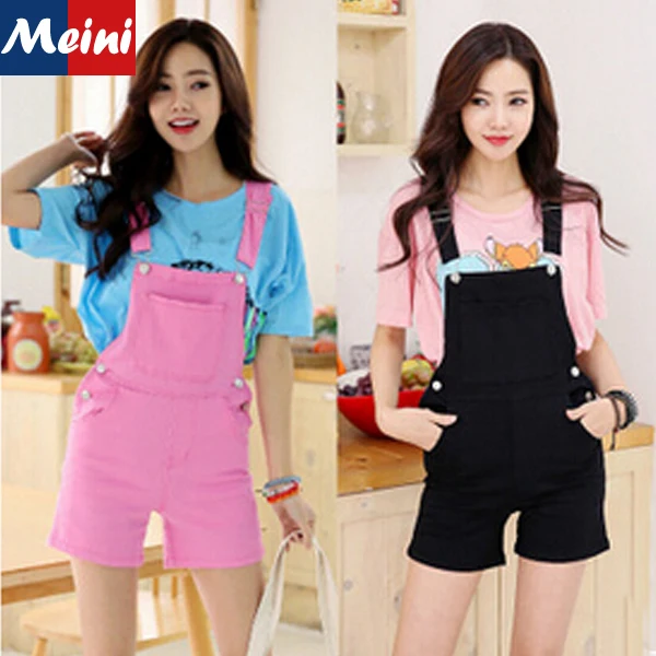New Arrival 15 Sweet Girls Black Shorts Jumpsuit Solid Denim Jeans Short Sexy Overalls Summer Hot Pink Romper Women Jean Cloth Romper Hatjean Definition Aliexpress