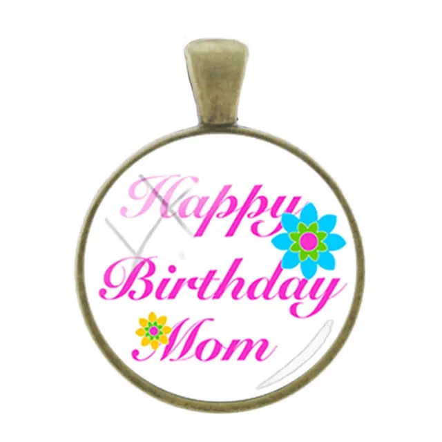 Tafree Simple Letters Words Pendants Happy Birthay Mom Badge 25mm