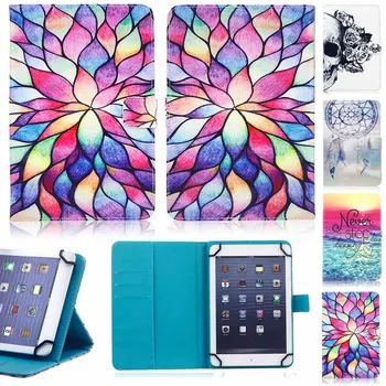

PU Leather Flip Stand Case Universal 9.7inch To 10.1inch Tablet PC Shockroof Printed Tablet Cover For iPAD Samsung Lenovo Huawei