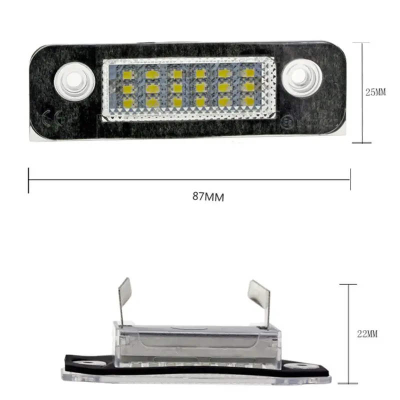 

2Pcs 12V 18 LEDs SMD Car License Plate Light For Ford Fusion for Mondeo/MK2 for Fiesta MK5