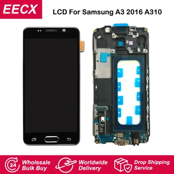 

A310 Display For Samsung Galaxy A3 2016 LCD A310 Display A310F LCD Screen Touch Screen Digitizer w Frame Charging Flex Home Flex
