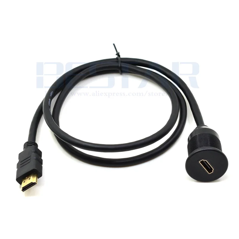 Удлинительный кабель 1 м HDMI штекер гнездо для приборной панели автомобиля