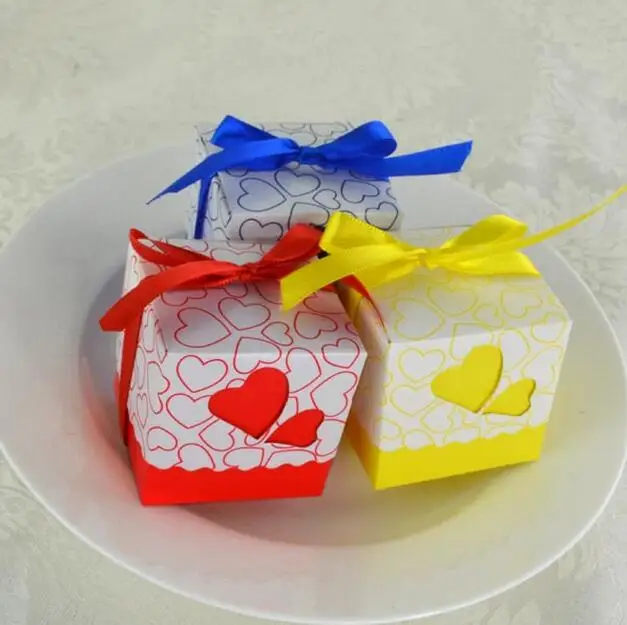 

festival supplies heart colorful candy chocolate paper gift box for wedding birthday tea party favor decoration Wh
