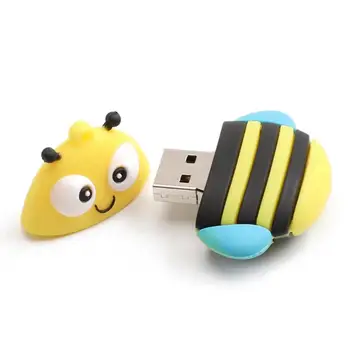 

ALLOYSEED USB mobile storage disk Cute Cartoon Bee USB 2.0 Flash Drive 8GB/16GB/32GB/64GB Portable U Disk Memory Data Storage