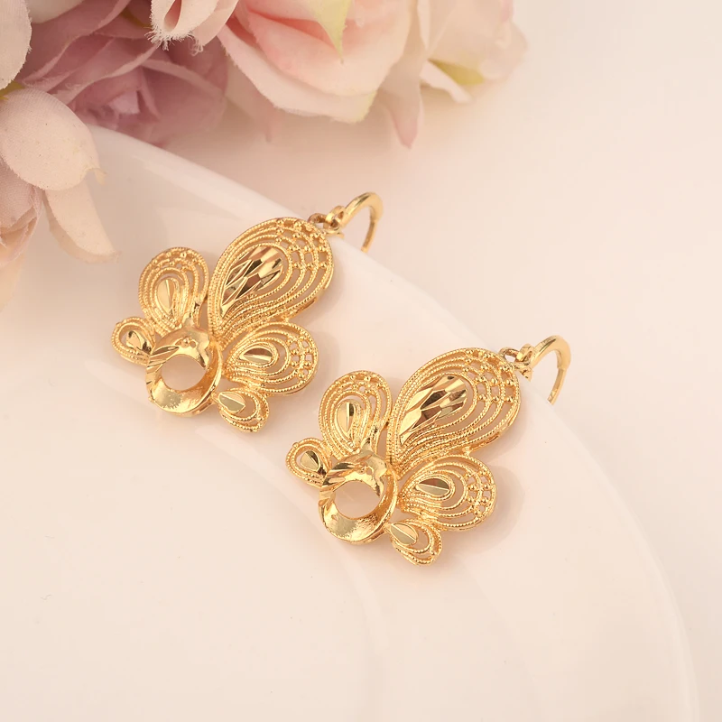 hot flower drop earring Ethiopian/Nigeria/Kenya /Ghana Gold color