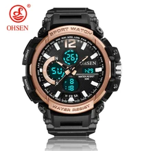 OHSEN цифровой бренд кварцевые мужские спортивные наручные часы relogio masculino силиконовый ремешок модные золотые 50 м часы для дайвинга подарки