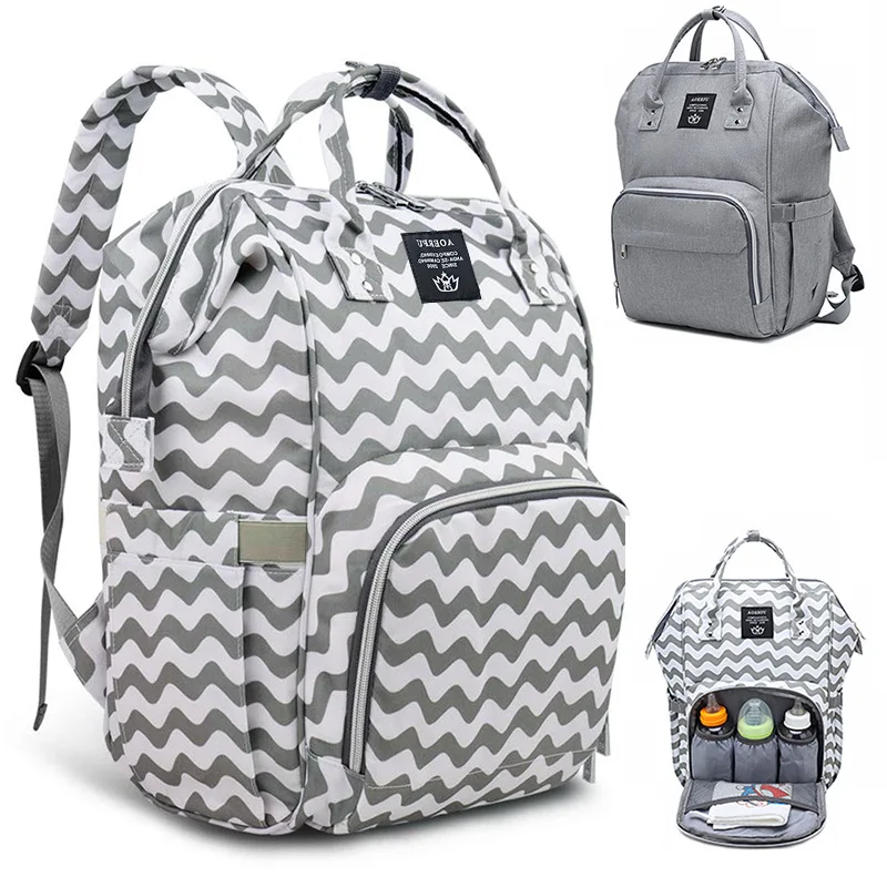

Baby Diaper Bags Large Capacity Waterproof Backpack For Mom Changing Bag Organizer Multifunction Baby Stroller Backpacks Stripe