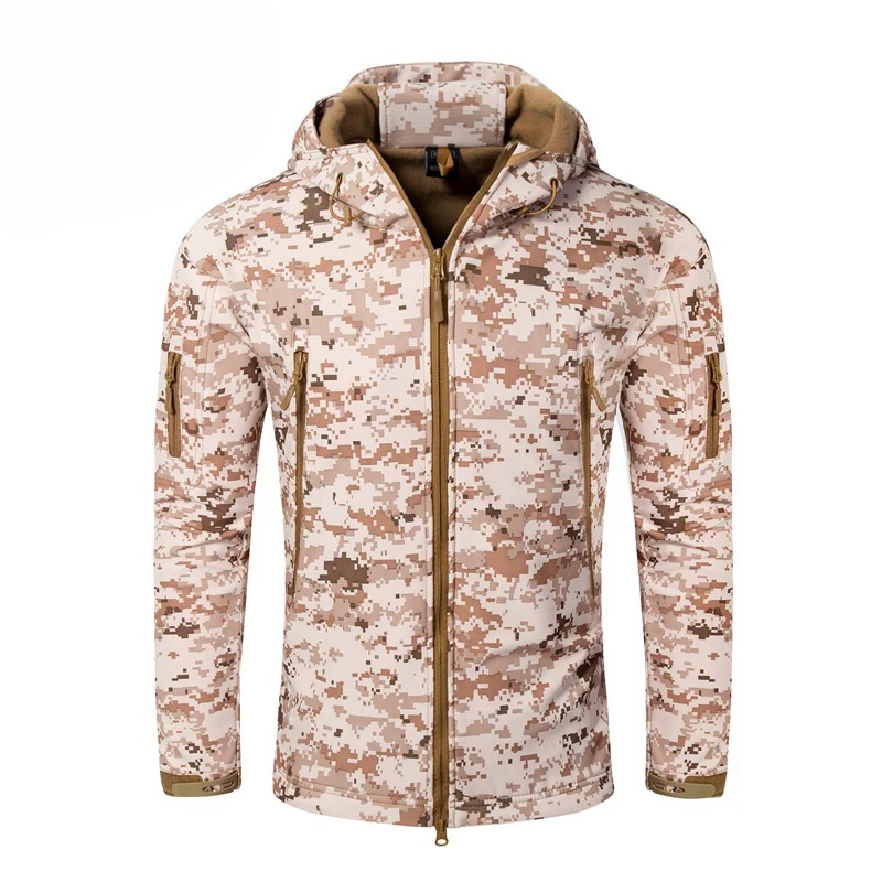 Men's Tactical Outdoor Hunting Jacket Waterproof Softshell Fleece Camouflage Jackets