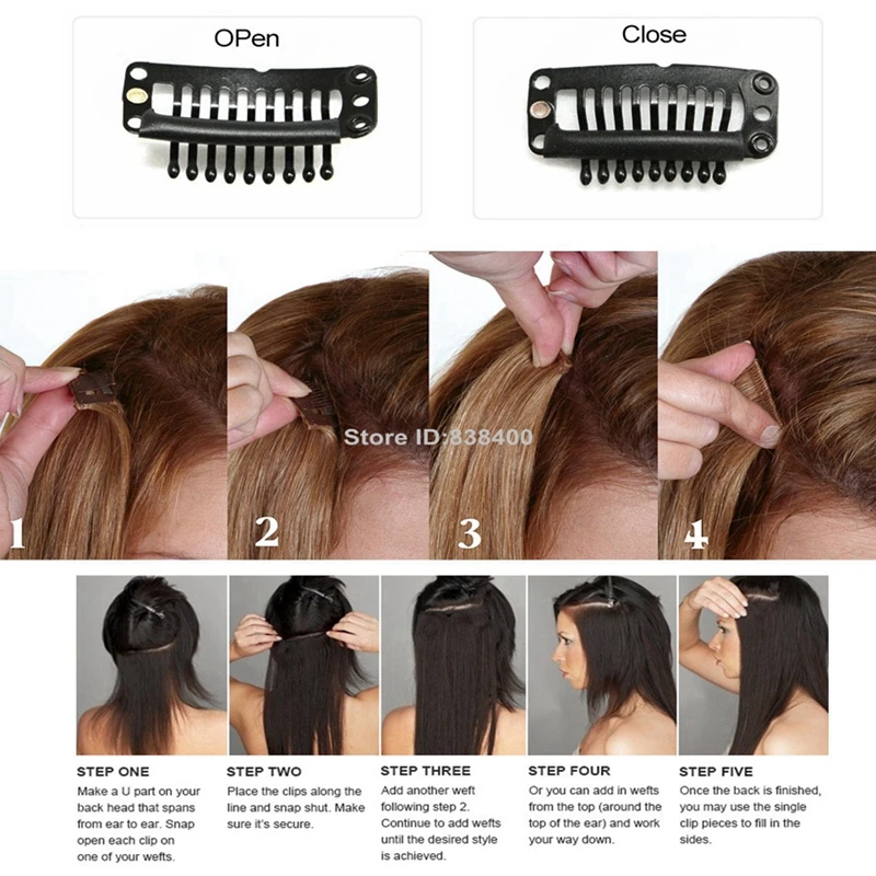 7pcs Set Clip In Hair Extensions 20inch 50cm Curly Wavy Synthetic