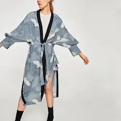 Японский стиль печати Винтаж Harajuku стиль повседневные блузки японская рубашка-кимоно рубашки