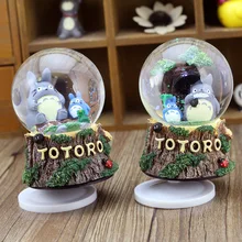 Japanese Miyazaki Totoro music box crystal ball rotating or flashing lights Free Shipping