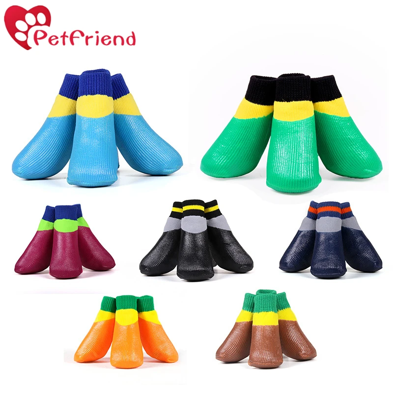 Dog Cat Socks Booties Shoes Big Dogs Waterproof Nonslip Rubber Sole