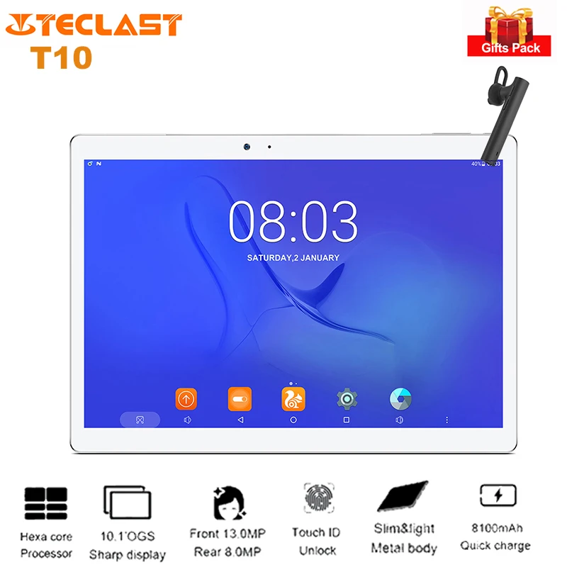 Teclast мастер T10 10 1 &quotпланшетный ПК с системой андроида и 7 0 MTK8176 гекса Core ГГц 4 Гб + 64