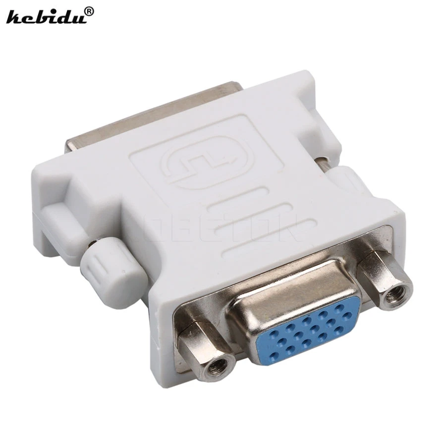 

kebidu DVI-I 24+5 Pin VGA Male to DVI Female Video Converter Adapter for PC laptop high quality New arrival