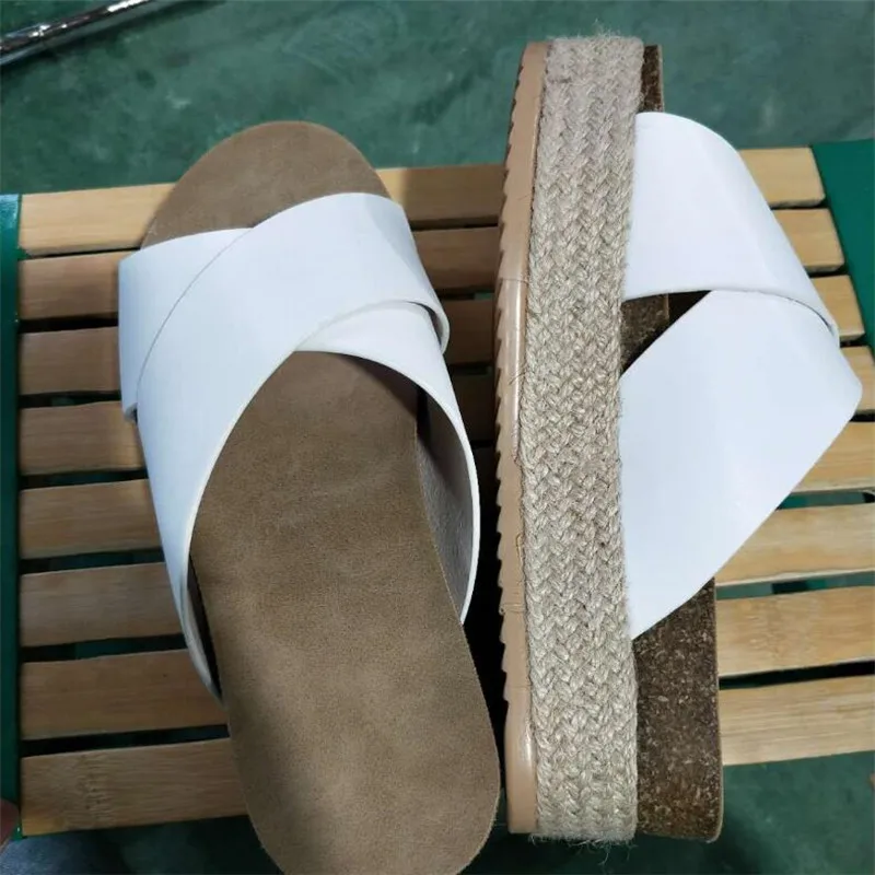 

Summer new hemp rope woven thick-soled female sandals wear casual sandals and slippers pattern fashion women slides women shoes