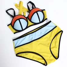 Большие европейские Размеры Высокая талия Купальник бикини Купальники Для женщин пикантные Лоскутные бикини большого размера контрастный купальник с узором XX-6809