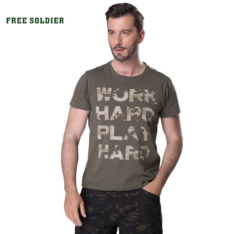 

FREE SOLDIER outdoor camping tactical military men's t shirt quick dry short breathable and wear-resistant T-shirt