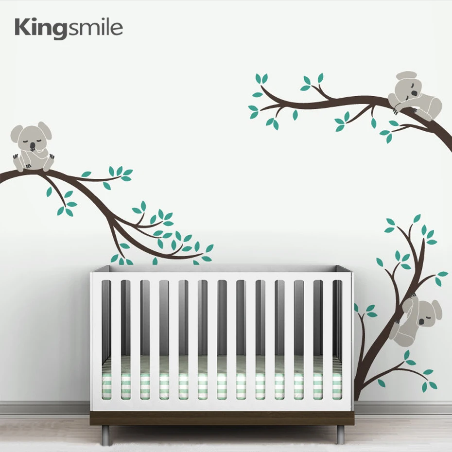 online Bonito Coalas 3 Ramos de Árvore Da Parede Do Berçário Adesivos de Parede Arte Decalques Removíveis DIY Cartaz Vinil para o Bebê Kids Room Home decoração