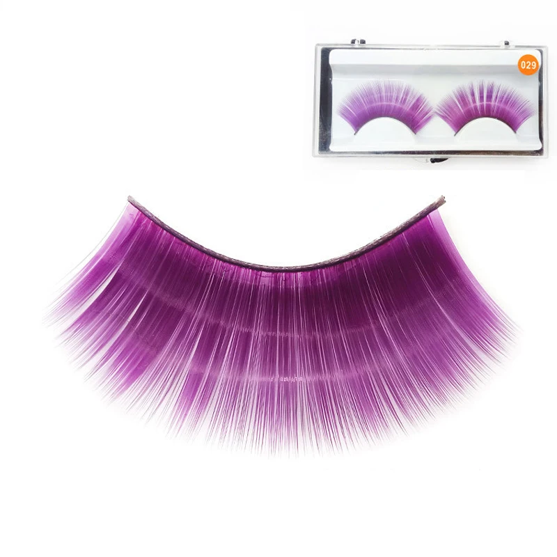 YOKPN Purple Fiber Fake Eyelash Art Performance Exaggerated False