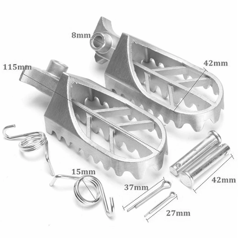 Серебряный мотоцикл передняя подножка подходит для Honda Kawasaki Yamaha мотоцикл педаль, аксессуары для мотоциклов