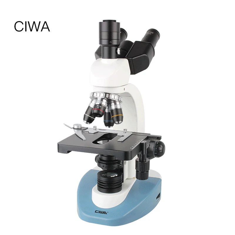 CIWA Профессиональный биологический 40X-1600X микроскоп бинокулярный бинокль HD научный эксперимент светодиодный монокулярный микроскоп