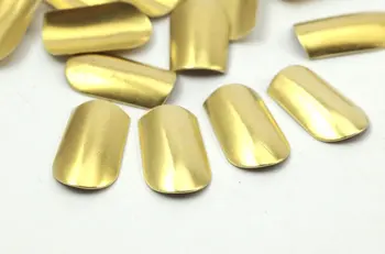 

20 Raw Brass Artificial Nails, Glue on Nails NA15