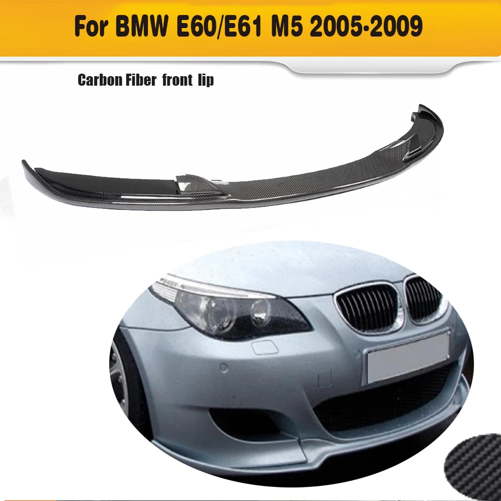Carbon Fiber Front Bumper Lip Spoiler For BMW E60 M5 Bumper 2005 2009