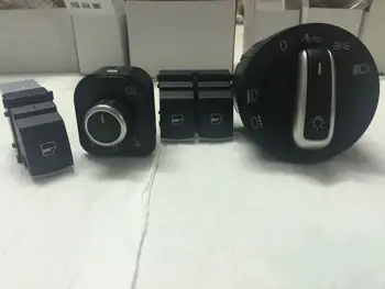 

free shipping Window Switch Mirror Switch Headlight Switch For Volkswagen VW passat B6 Eos Golf GTI mk 5 mk 6 4 PCS / KIT