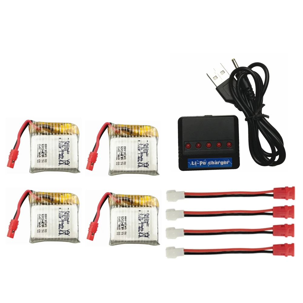 3,7 V 380mAh батарея 3,7 v lipo батарея и зарядное устройство для Syma X21 X21w X26 RC Квадрокоптер запасные части Аксессуары lipo 3,7 v - Цвет: set2