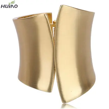 

Gold Color Electroplating Big Women Bangles European Top Quality Irregular Geometry Design Pulseira Feminina
