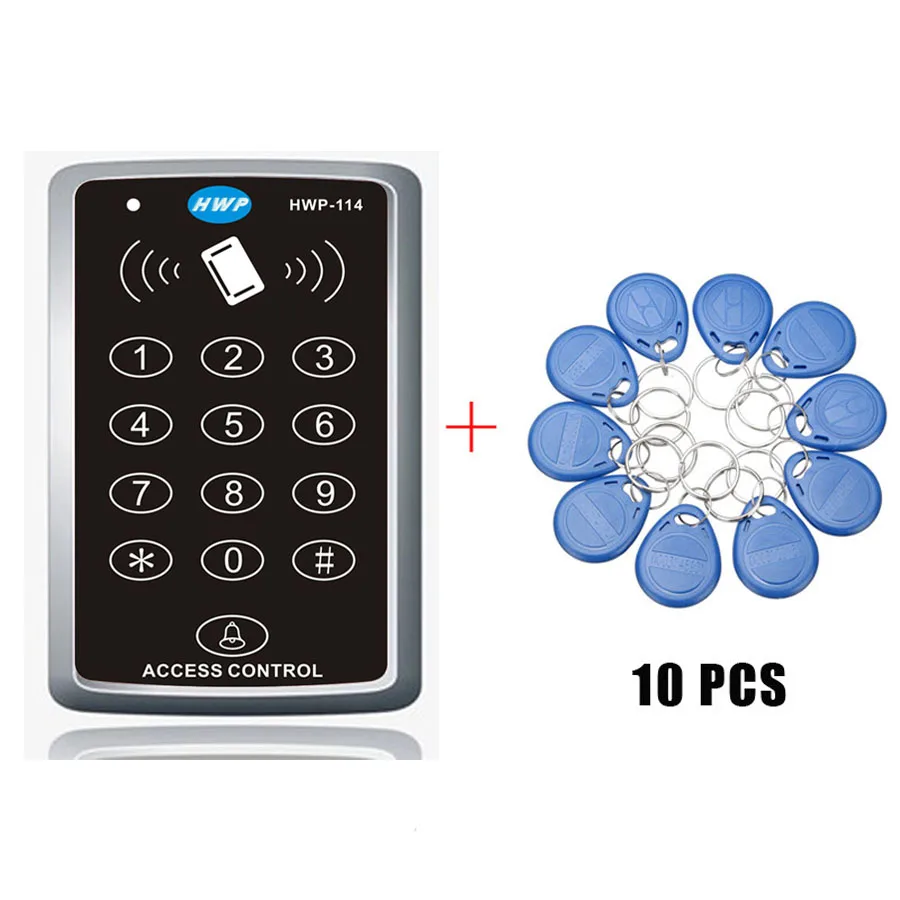 

Free shipping Proximity Door Access Control System with master cards function 125KHZ 10 cards free Keypad Access Control RFID