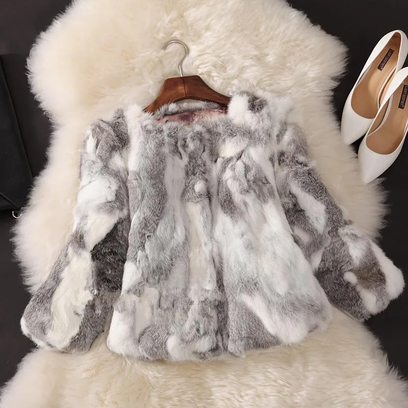 2019 New Genuine Natural Real Rabbit Fur Coat Winter Thick Fur Jacket ...