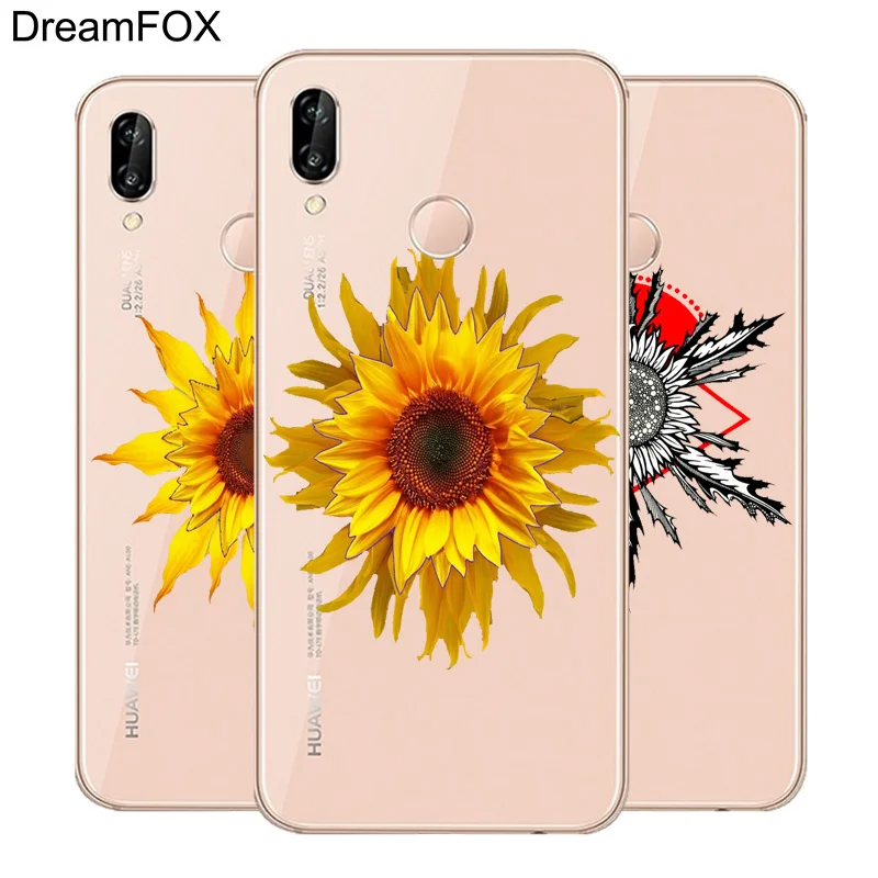 DREAMFOX K349 Sunflower Soft TPU Silicone Case Cover For Huawei Honor 6A 6C 7X 9 10 P20 Lite Pro P Smart |
