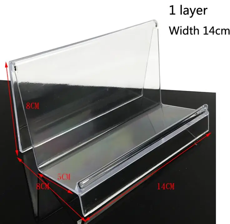 Новинка, прозрачная акриловая полка для мобильного телефона, кошелек, защита от солнца, очки, стойка, Frame1-2-3-4, слой, полка для ювелирных изделий - Цвет: 1 layer -width 14cm