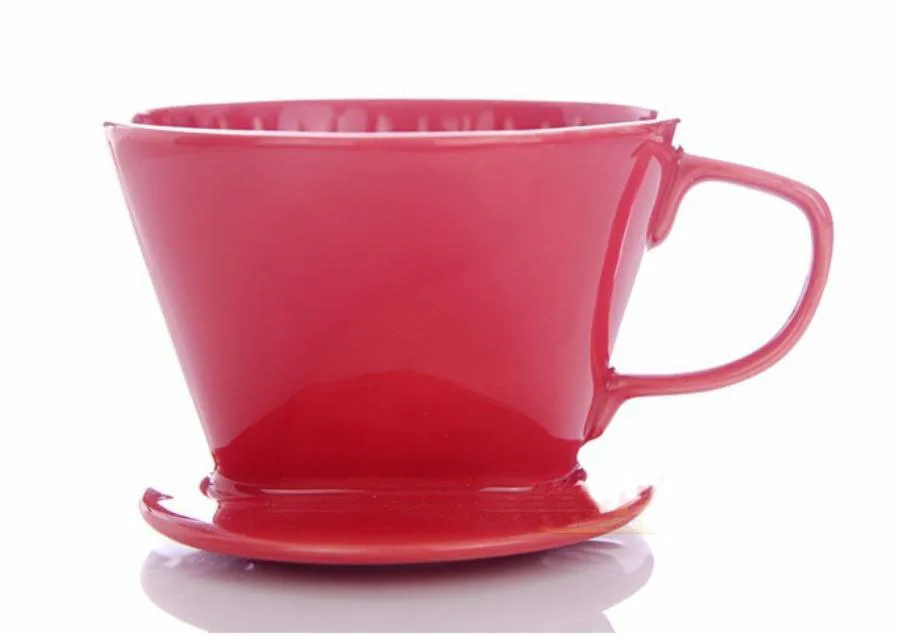 Ceramic Filter Coffee Maker Filter Red For 2 4 People Kit Glaze Cone Porcelain Drip Cup Dripper ...