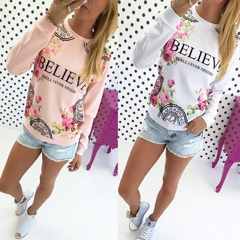 

women sweatshirt fashion hoodies pink clothes streetwear casual broadcloth letter pullovers print o-oeck female sweatshirts