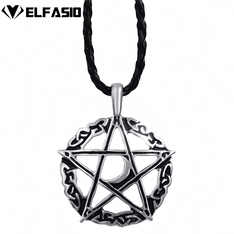 

Men's Celtic Inverted Pentagram Star Pewter Pendant with 24" Choker Necklace Jewelry LP200