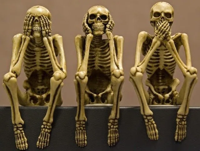 

3 Guy Skeleton Funny Hear No Evil See Photo SILK POSTER Decorative Wall painting 24x36inch