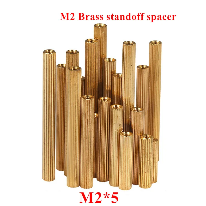 

200pcs M2*5 Brass standoff spacers Round brass pillar Thread M2 Female female Spacing Screws