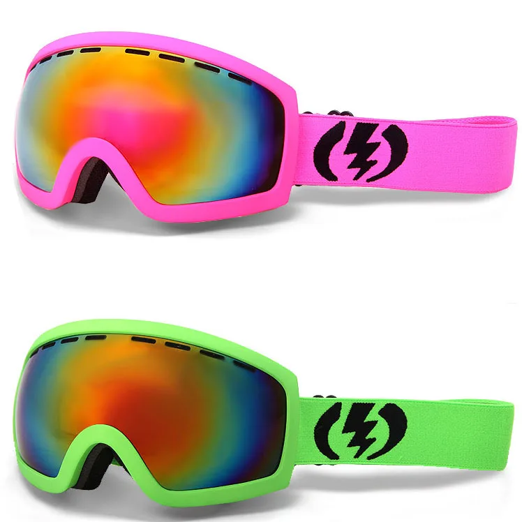 Lightning colorful bunk professional ski goggles available with male