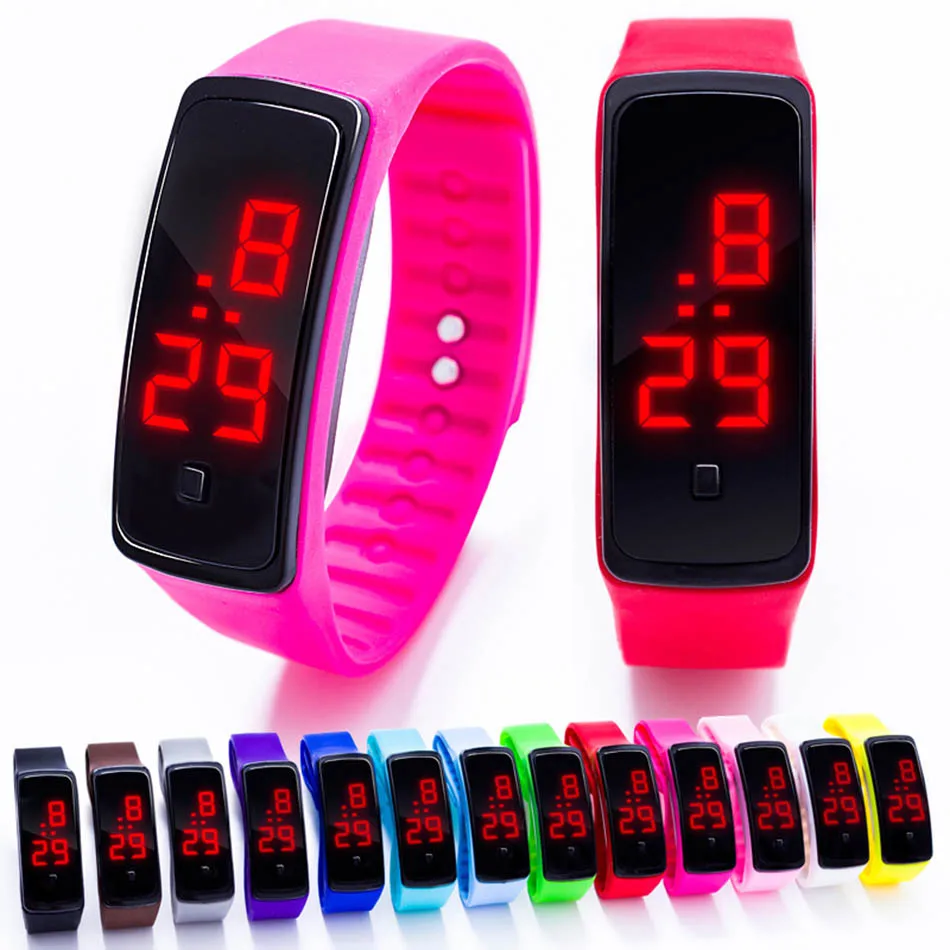 Детские часы электронные новые детские часы спортивные светодиодный цифровые часы Мужские Женские утренние часы для бега браслет для школьников мальчиков и девочек