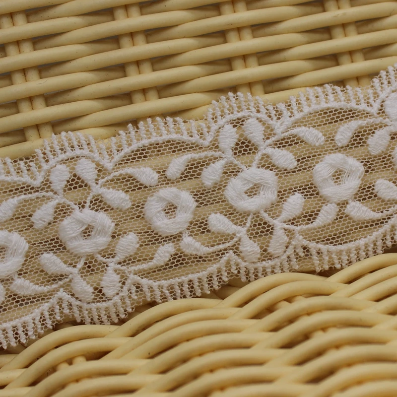 7 ярдов 644 см длина белая отделка из сетки, кружева аппликация хлопок костюм отделка ленты домашний текстиль кружевная ткань для шитья