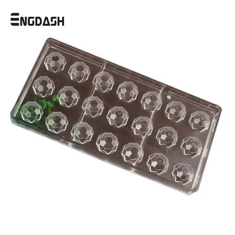 

ENGDASH 1pc 21 Holes 3D Sphere Chocolate Molds Fancy Diamond Shape Polycarbonate Chocolate Mold Kitchen Bakeware Food Tools