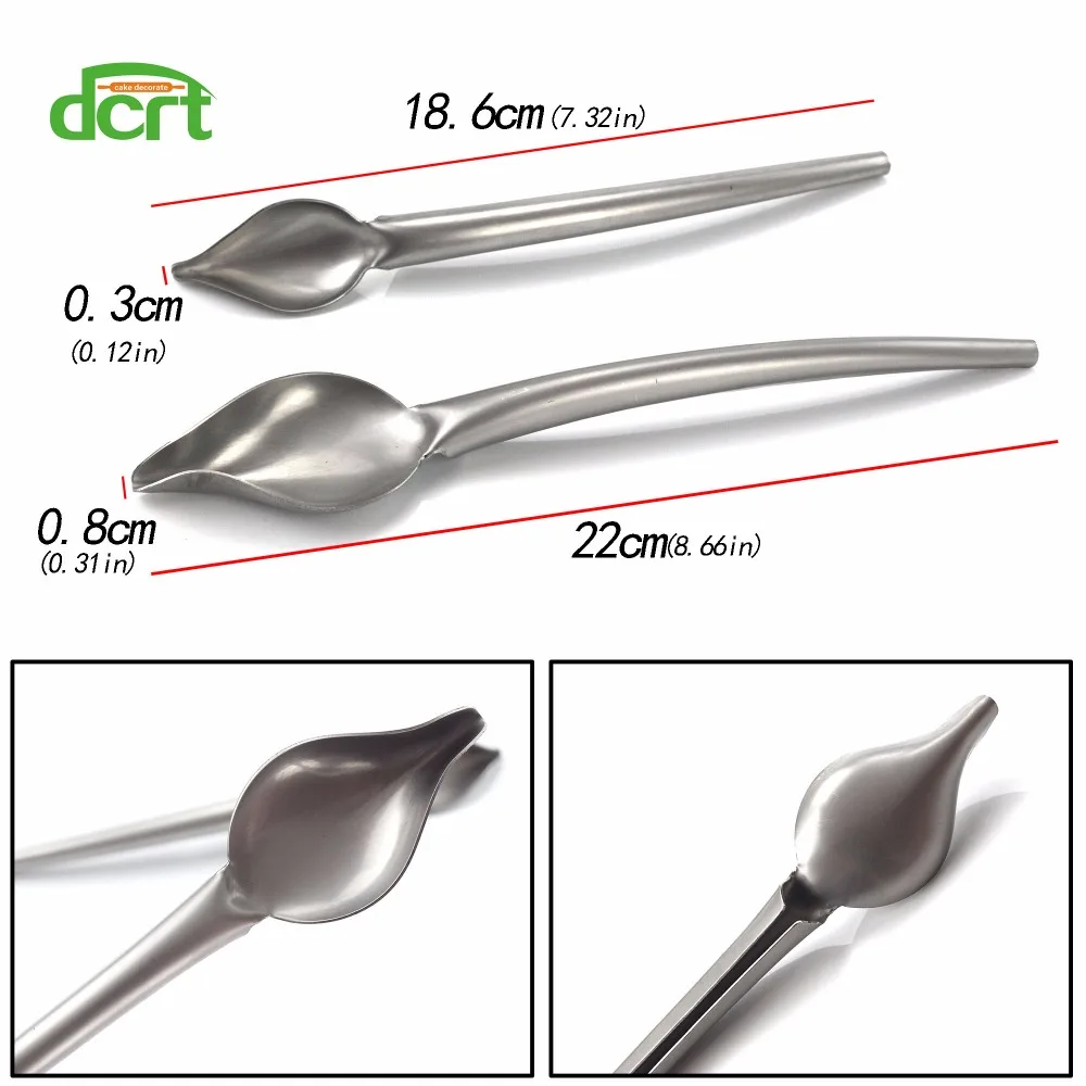 Ложки для украшения шоколадного торта из нержавеющей стали 2 размера, фильтр для карандаша для мороженого, ложка, принадлежности для приготовления кондитерских изделий, кухонные аксессуары